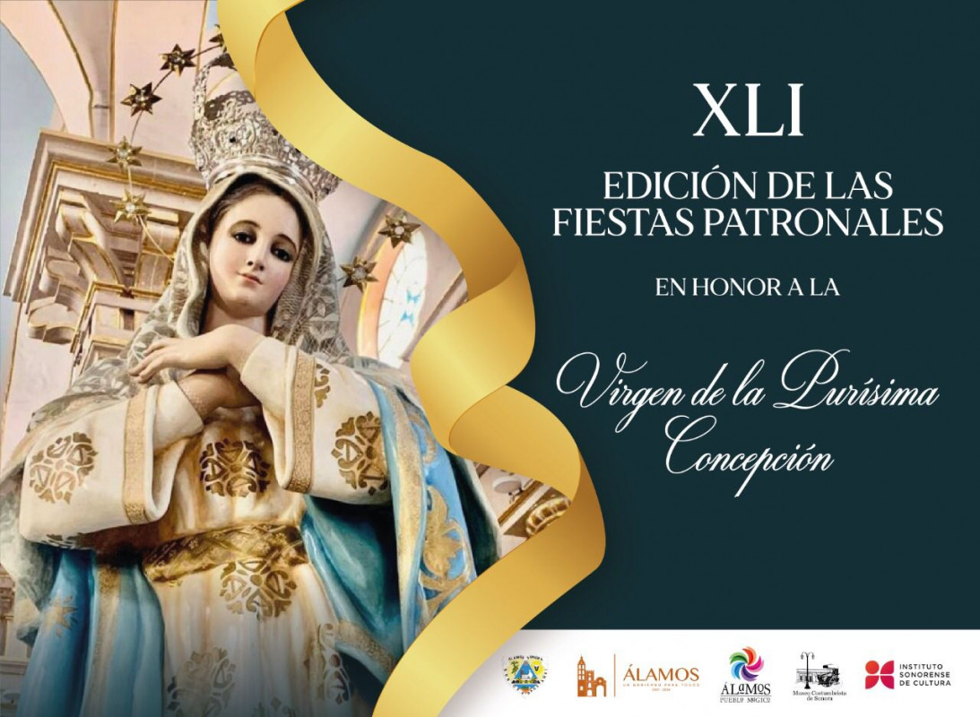 Alistan fiestas patronales en Álamos para la Virgen de la Purísima Concepción