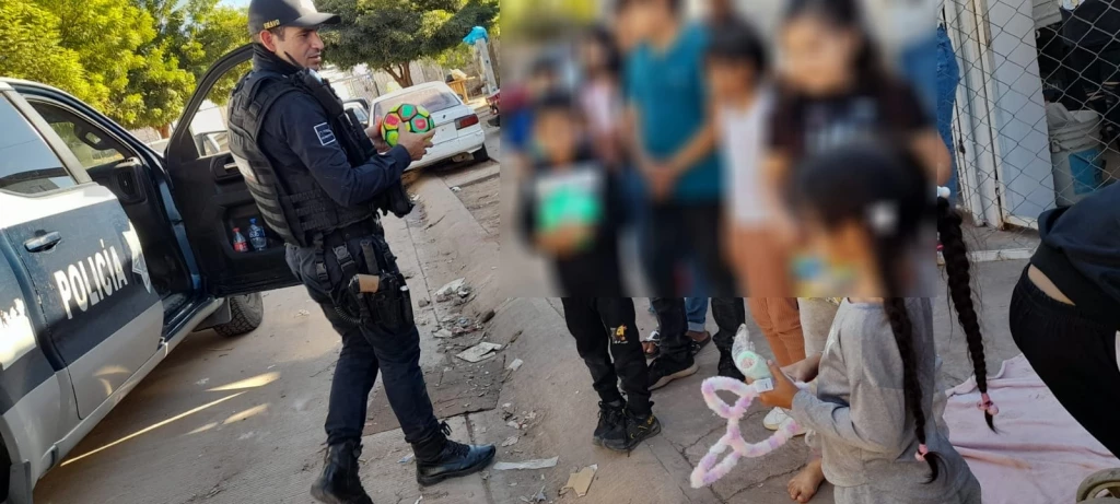 Esta navidad Santa Claus vistió de azul y su trineo fue una patrulla municipal