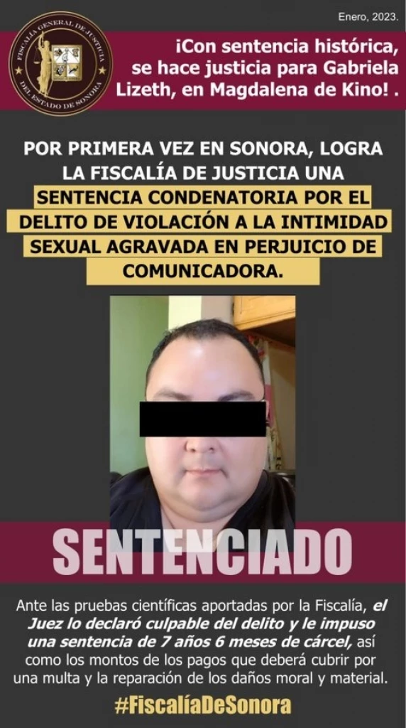 Logran por primera vez en Sonora sentencia condenatoria por violación a la intimidad sexual