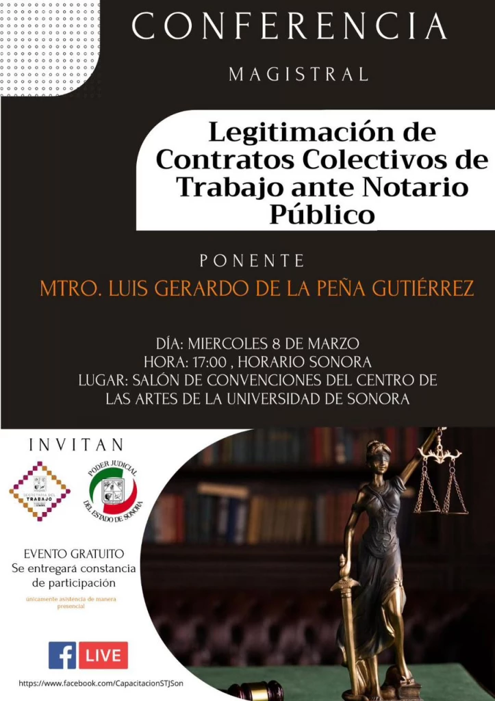 Invitan a conferencia “Legitimación de contratos colectivos ante Notario Público”