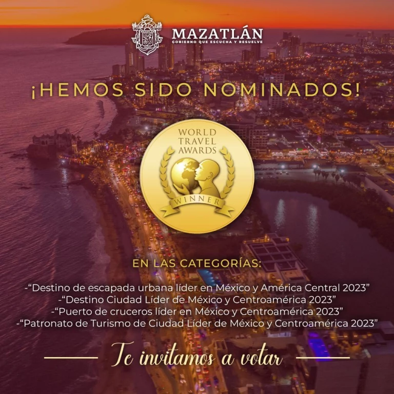 En cuatro nominaciones Mazatlán compite en los World Travel Awards 2023