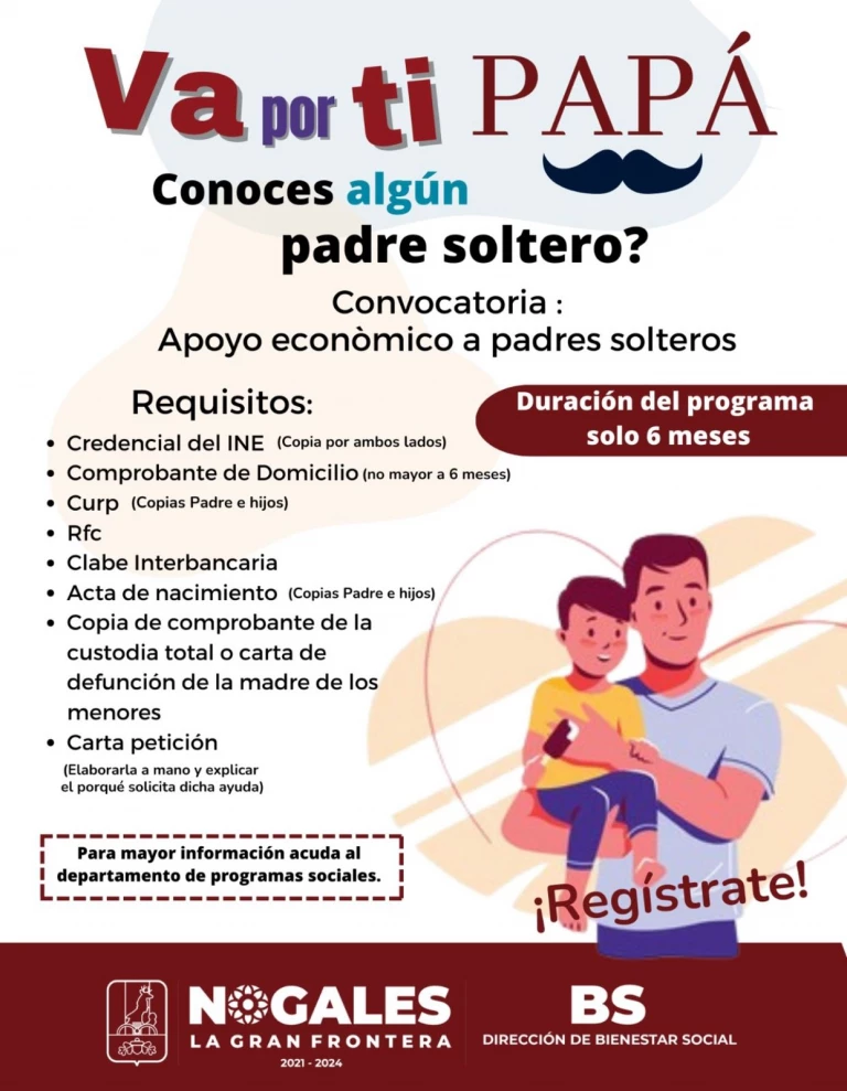 Implementa Bienestar Nogales el programa “Va por ti papá”
