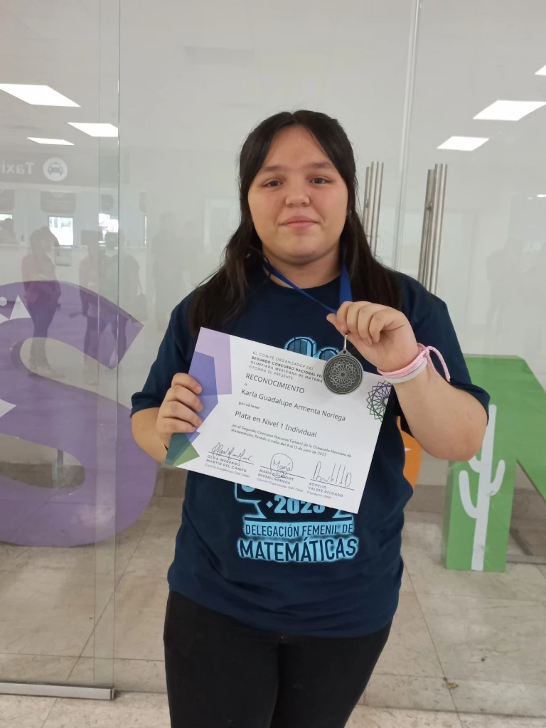 Gana alumna de Cobach Sonora medalla de plata en Concurso Nacional Femenil de Matemáticas.