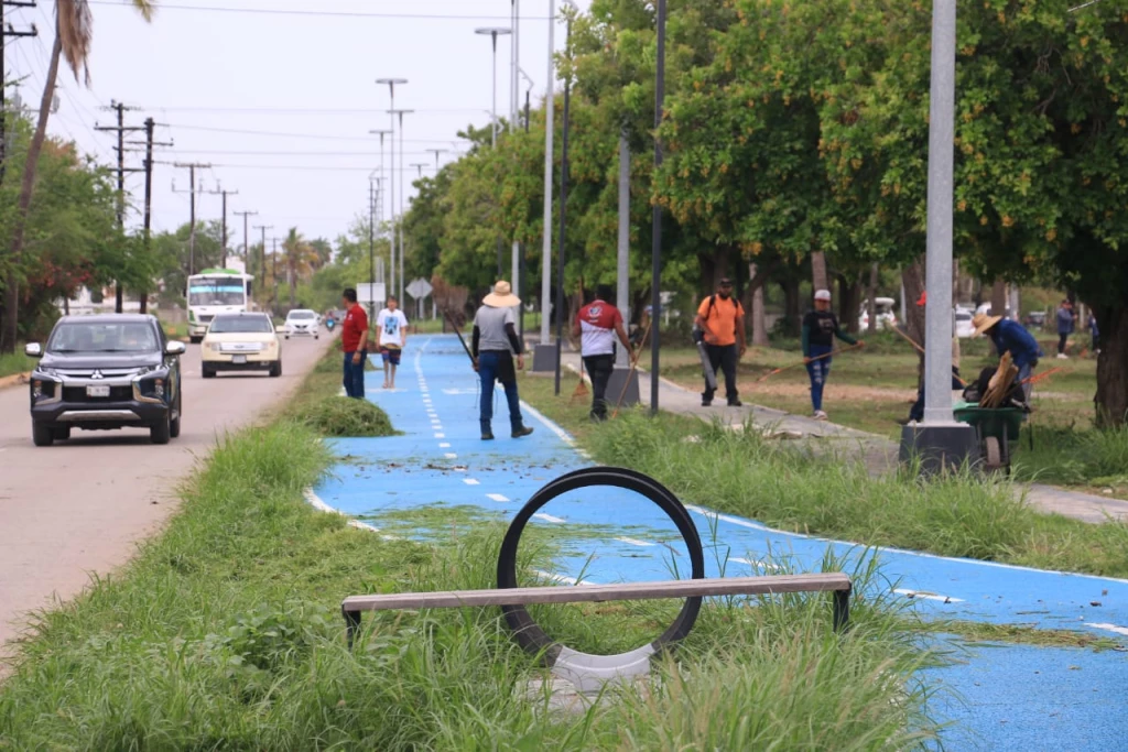 Servicios Públicos da mantenimiento a Avenida Cerritos en Mazatlán
