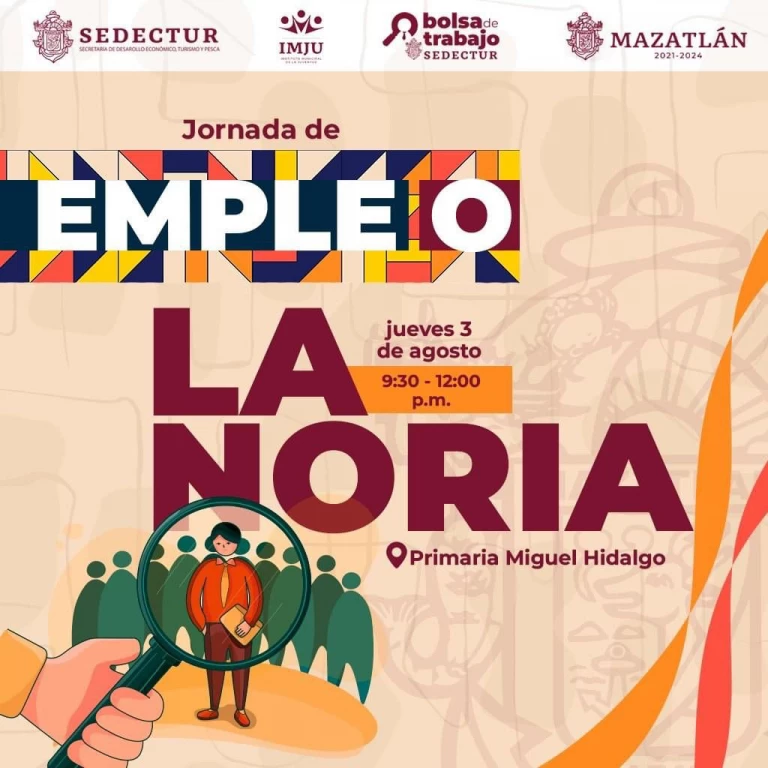 SEDECTUR llevará jornada del empleo a la Sindicatura de La Noria en Mazatlán