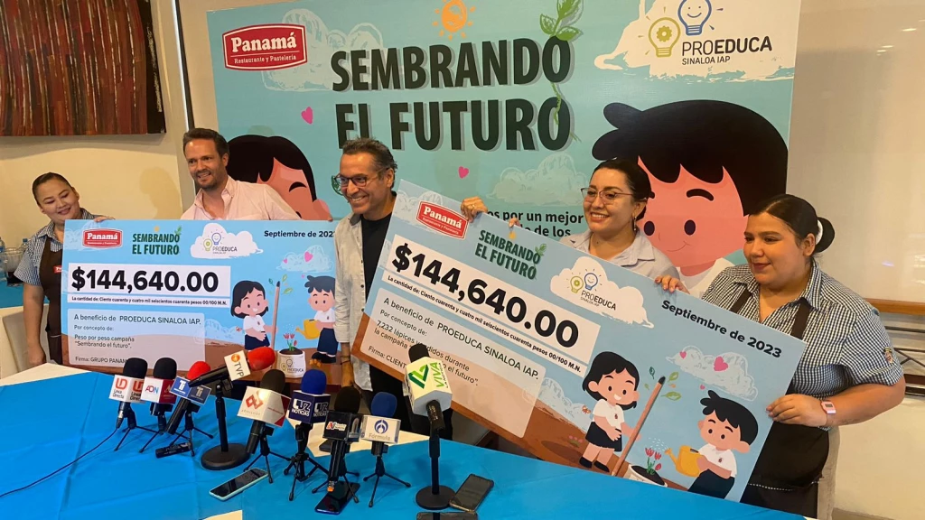Entrega Grupo Panamá donativo por 289 mil 280 pesos a PROEDUCA