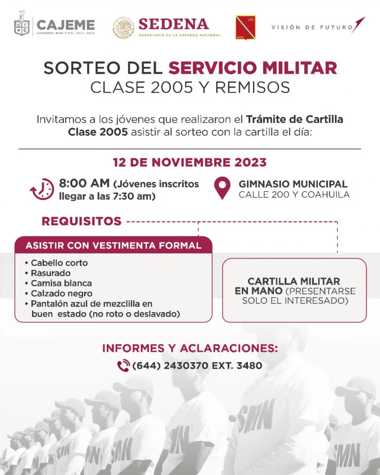 Junta municipal de reclutamiento informa sobre el sorteo de servicio militar