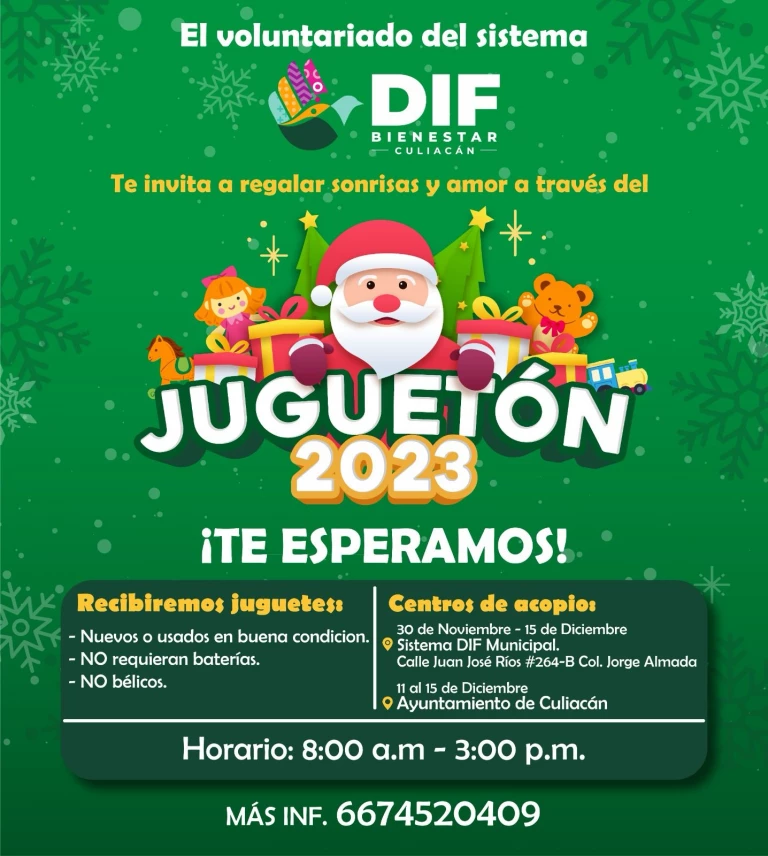 DIF Bienestar Culiacán realiza Juguetón 2023