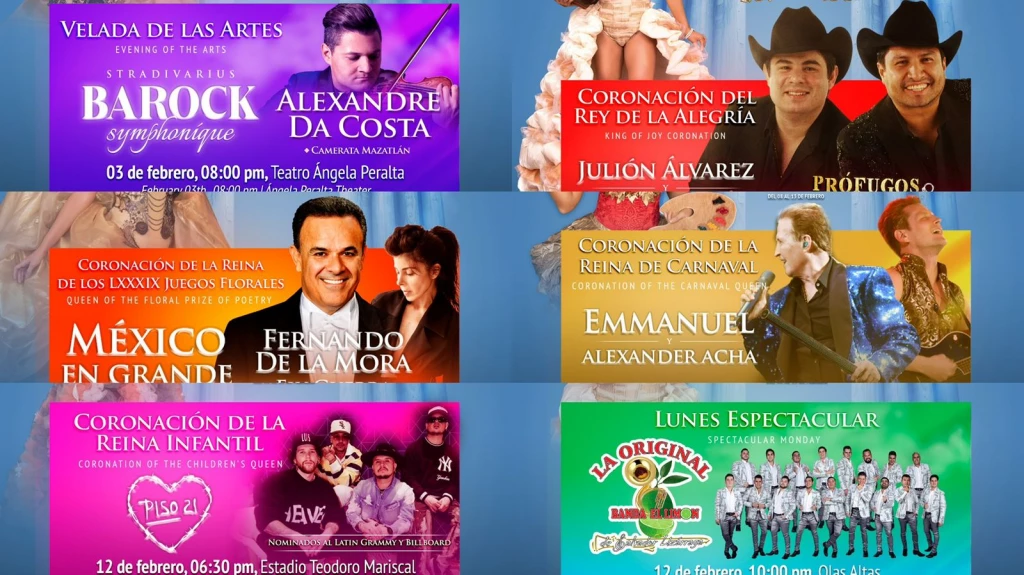 ¡Revelan elenco del Carnaval Internacional de Mazatlán 2024!