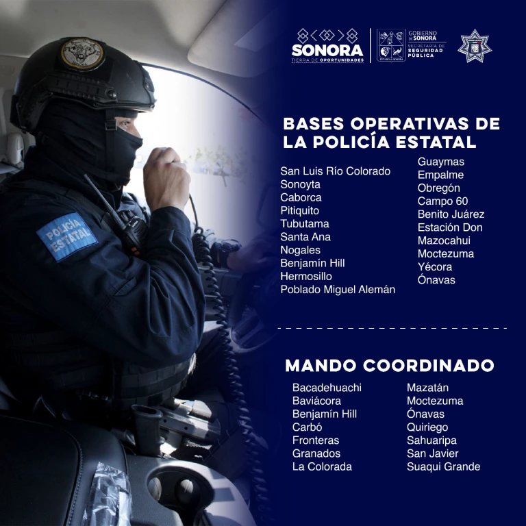 Policía Estatal de Seguridad Pública refuerza presencia en municipios de Sonora