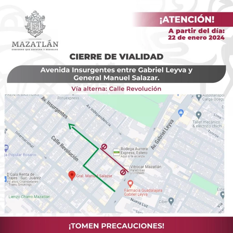 ¡Toma rutas alternas! Cierre parcial de avenida Insurgentes por remodelación