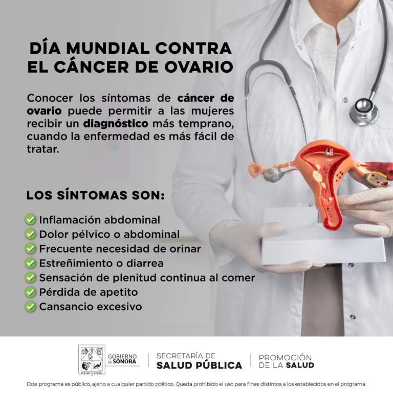 Llama Salud Sonora a detectar a tiempo el cáncer de ovario