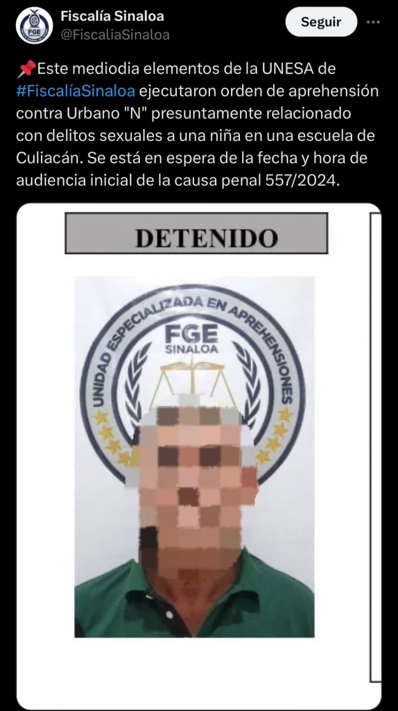 ¡Capturado! Maestro acusado de abuso sexual de una niña