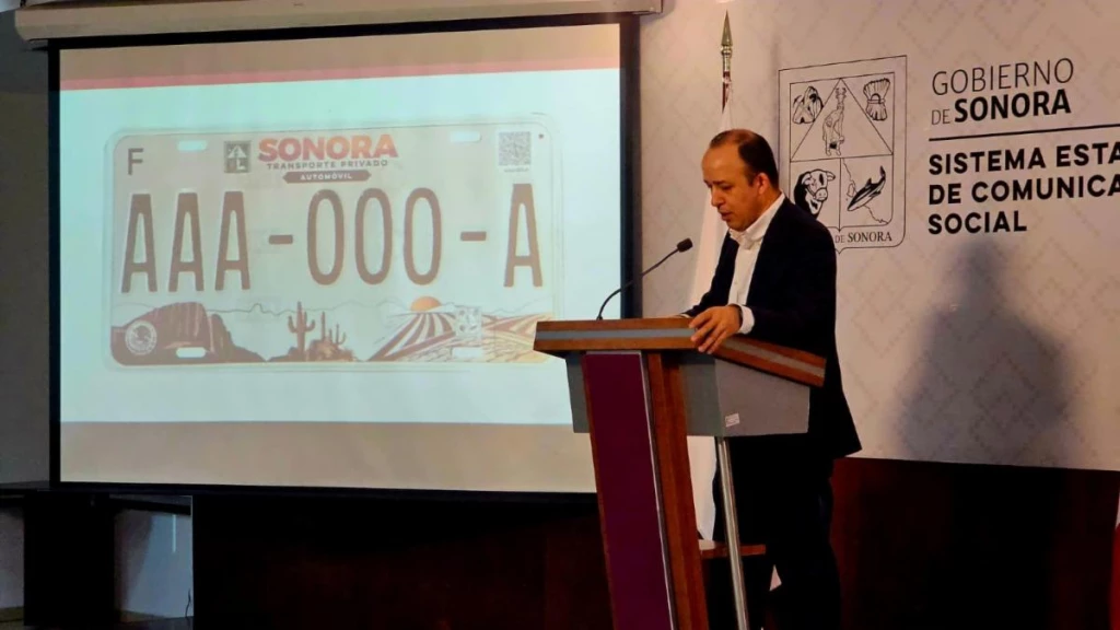 Presenta Gobierno de Sonora nueva imagen de placas vehiculares para el estado