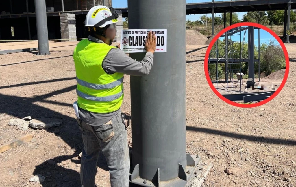 Clausuran obra en Guasave tras deceso de un trabajador
