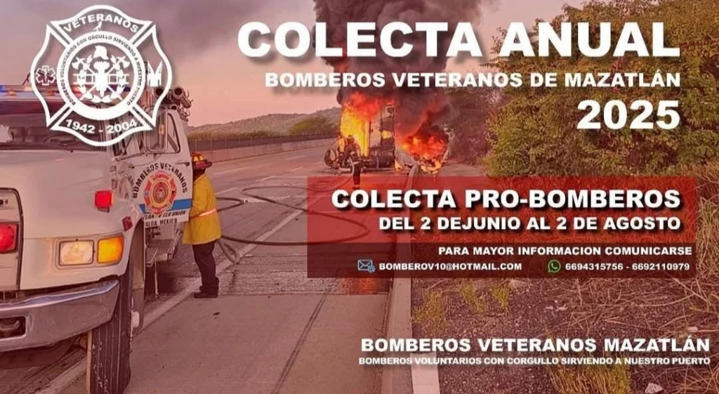 Bomberos Veteranos de Mazatlán realizarán Colecta 2025 tras ocho años sin recaudar fondos