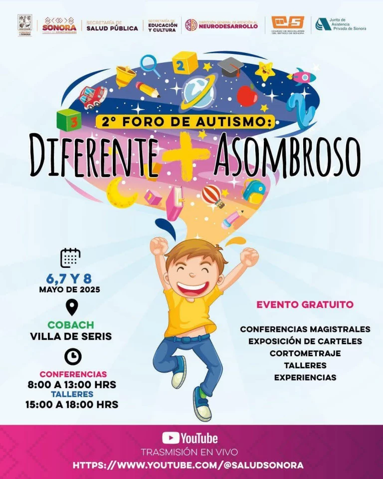 Inicia Gobierno de Sonora el 2.º Foro de Autismo “Diferente + Asombroso”: Salud Sonora