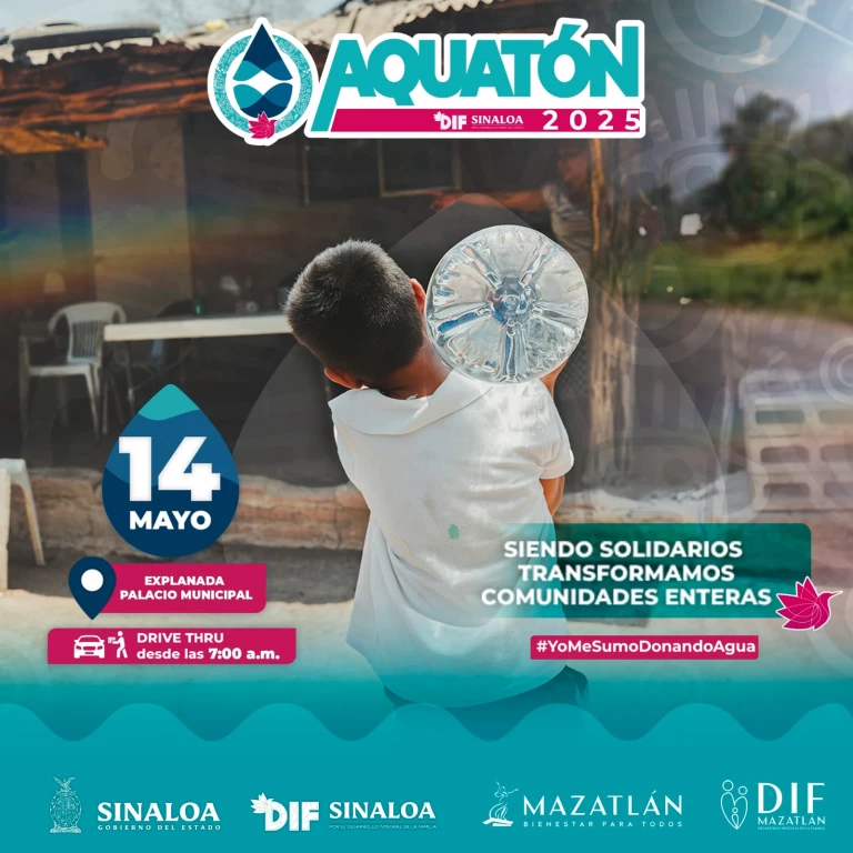 DIF Mazatlán y Gobierno Municipal Invitan a Donar Agua al AQUATÓN 2025
