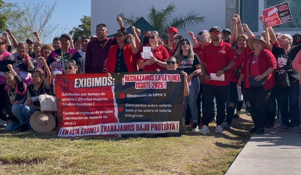 ¡En pie de lucha! Maestros del norte de Sinaloa piden abrogación de la Ley del Issste 2007
