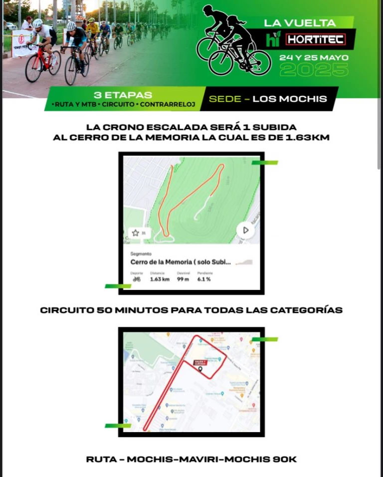 ¡Atención ciclista! Llega la vuelta “Hortitec Los Mochis” 2025 los días 24 y 25 de mayo