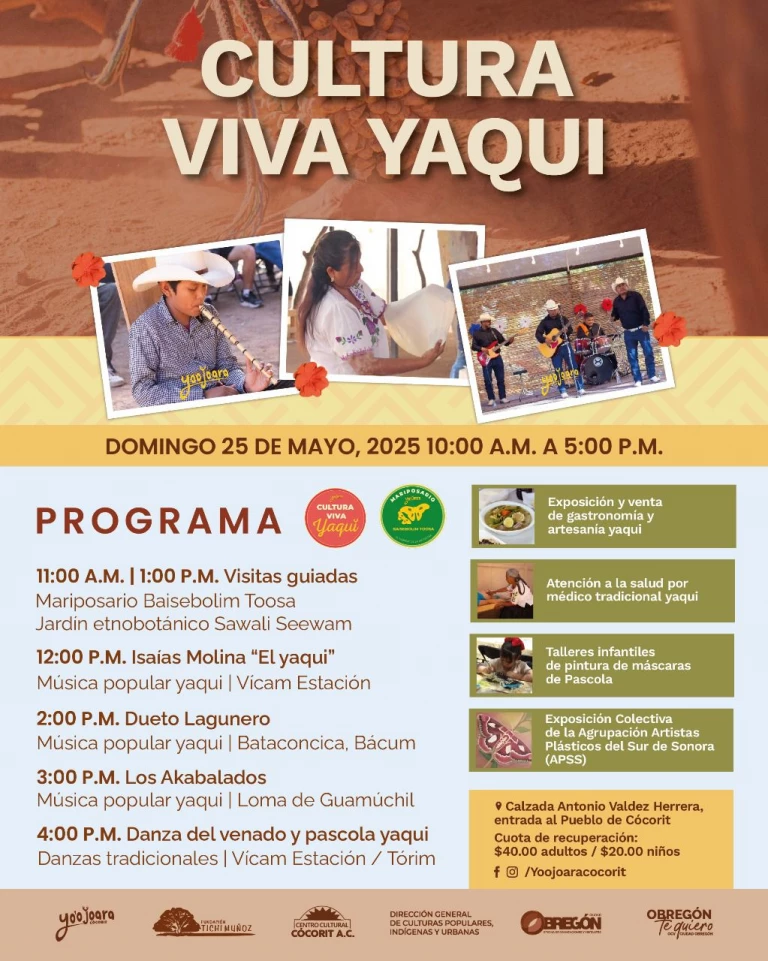 Cultura Viva Yaqui brillará en Yo’o Joara este domingo en Cóco