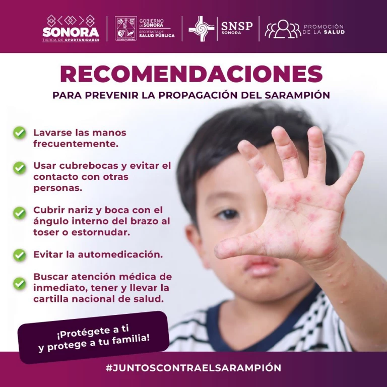 Gobierno de Sonora refuerza llamado a vacunar contra el sarampión
