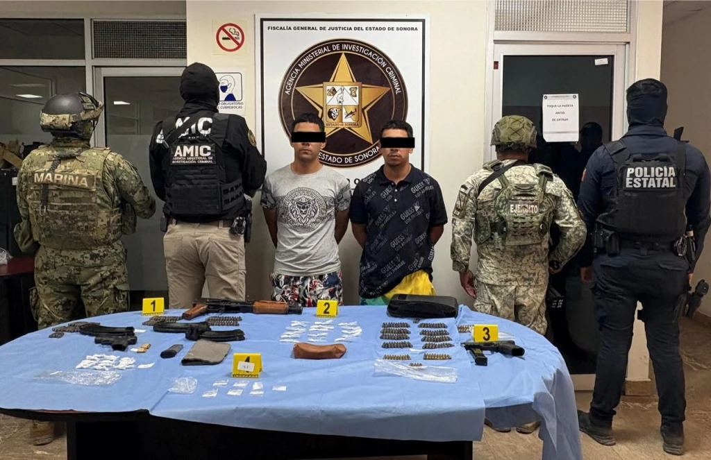 Aseguran armamento y droga en cateo realizado en Ciudad Obregón; hay dos detenidos