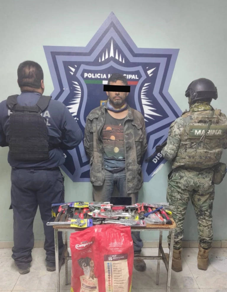 Detienen a hombre por robo con violencia en ferretería de Cajeme