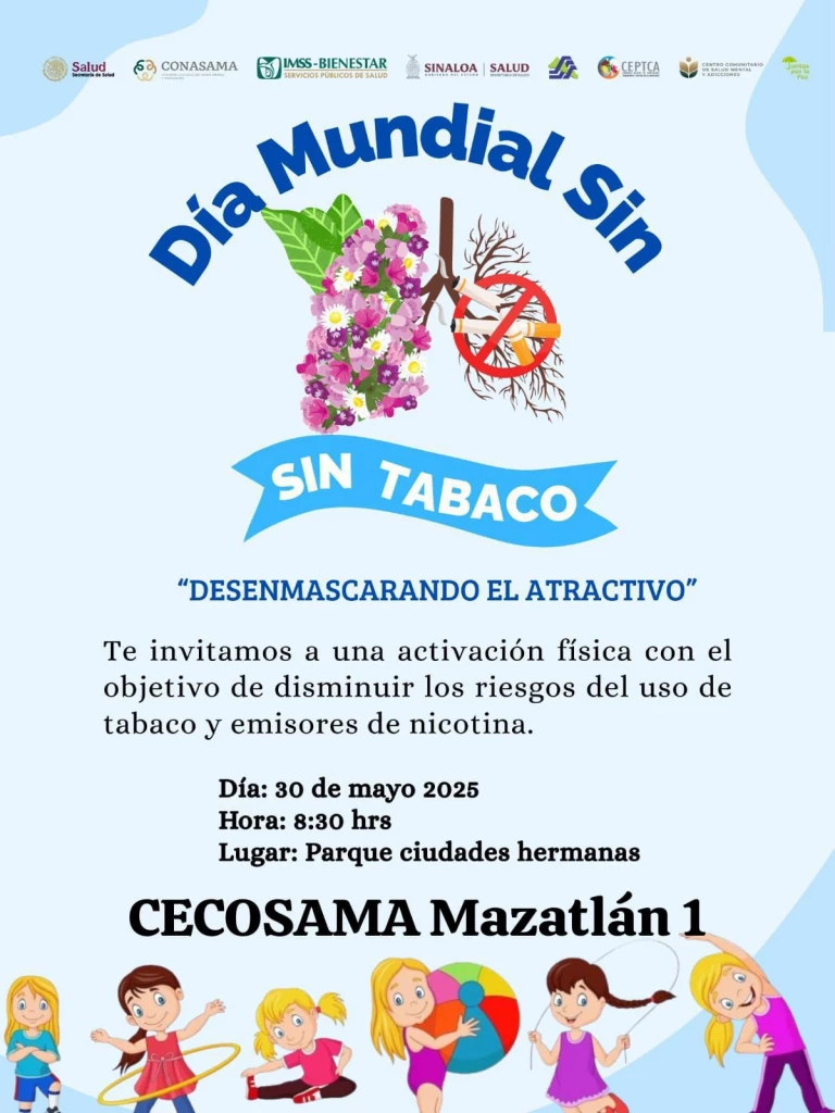 Invita CECOSAMA a participar en actividad física por el Día Mundial Sin Tabaco