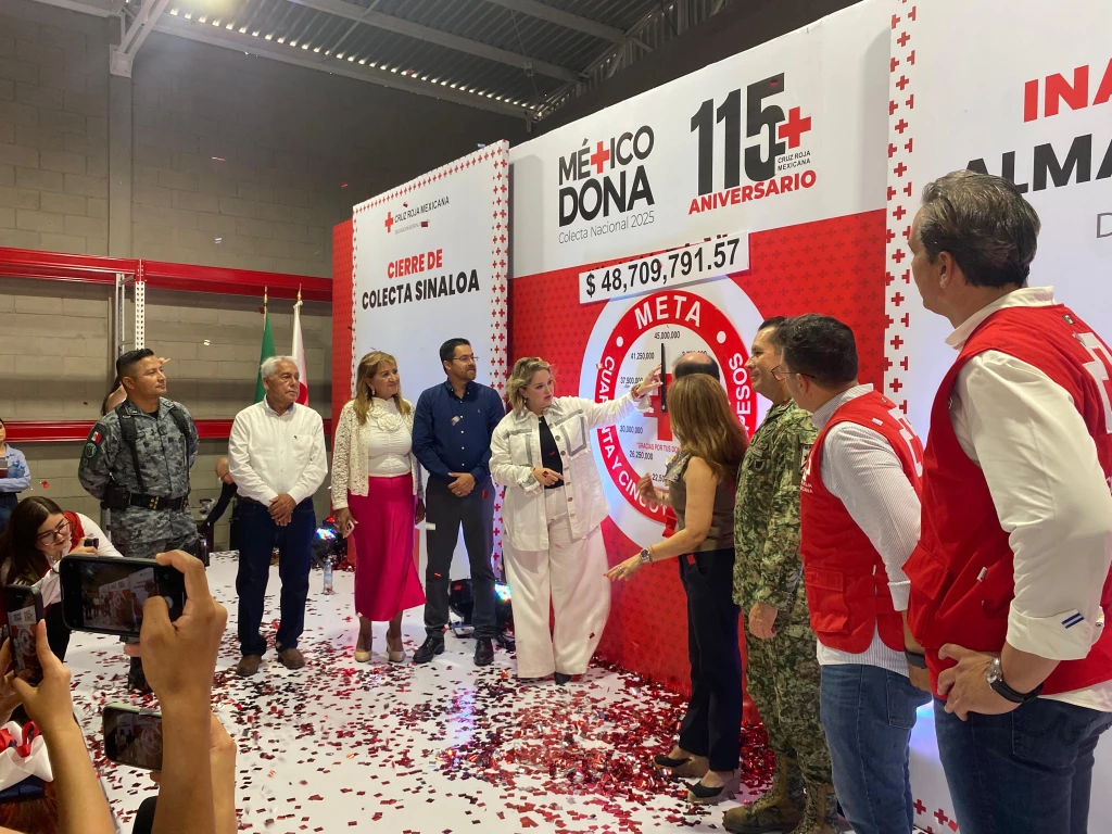 Supera Cruz Roja Sinaloa la meta de colecta con 48 mdp