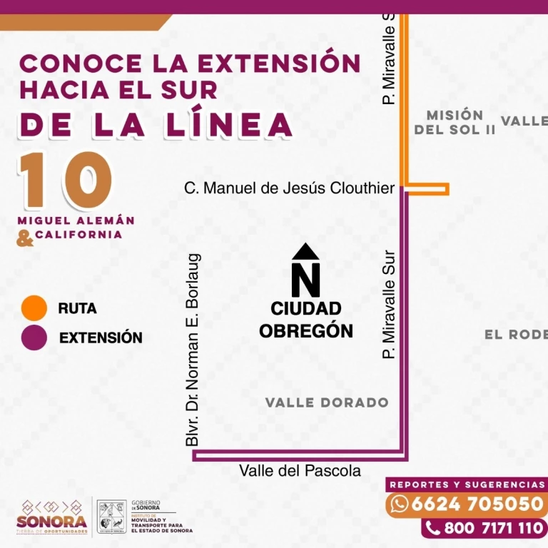Gobierno de Sonora realiza mejoras de frecuencia en rutas del transporte urbano de Ciudad Obregón