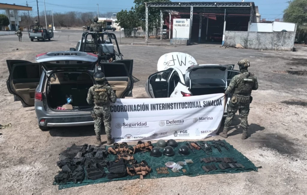 En Culiacán, Grupo Interinstitucional asegura vehículos, armas de fuego, municiones y droga