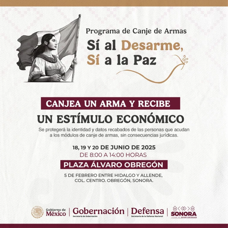 Invitan a cambiar armas y juguetes bélicos por estímulos y diversión en Cajeme