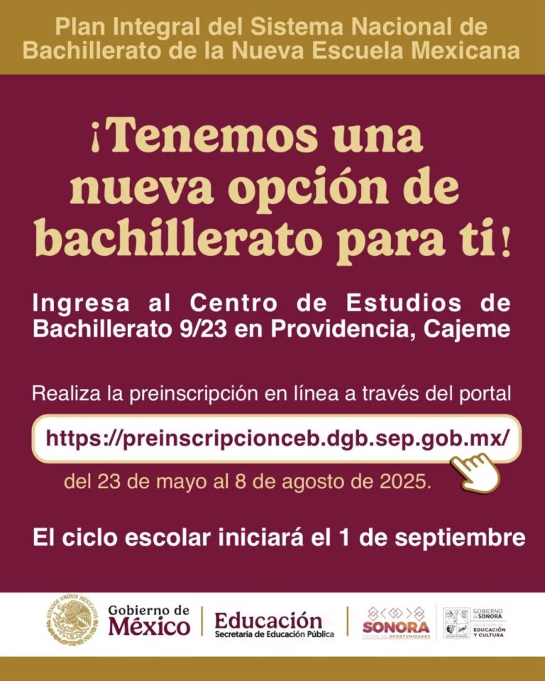 Tiene Cajeme nueva opción de bachillerato: SEC