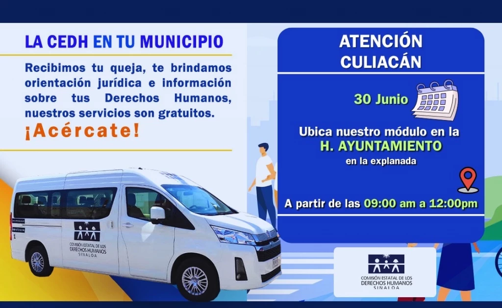 La CEDH tendrá módulo de atención este lunes en el Ayuntamiento de Culiacán