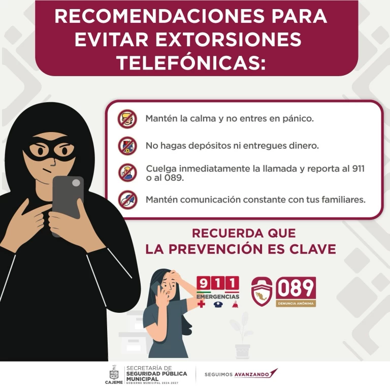 SSPM exhorta a no caer en extorsiones telefónicas ni digitales