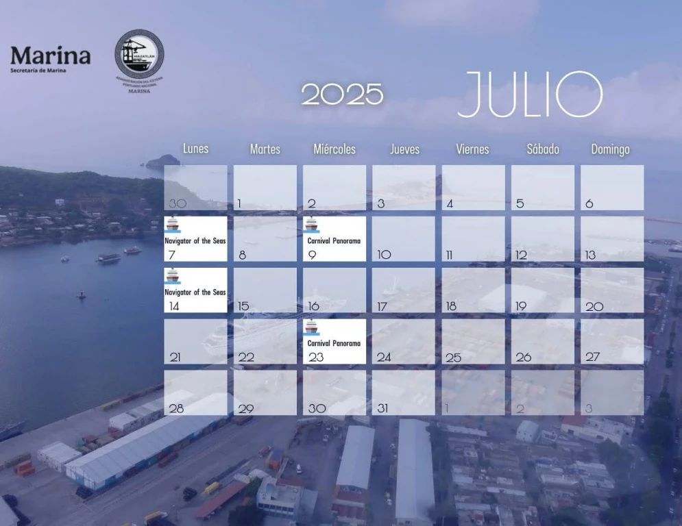 Arribarán cuatro cruceros a Mazatlán en este julio