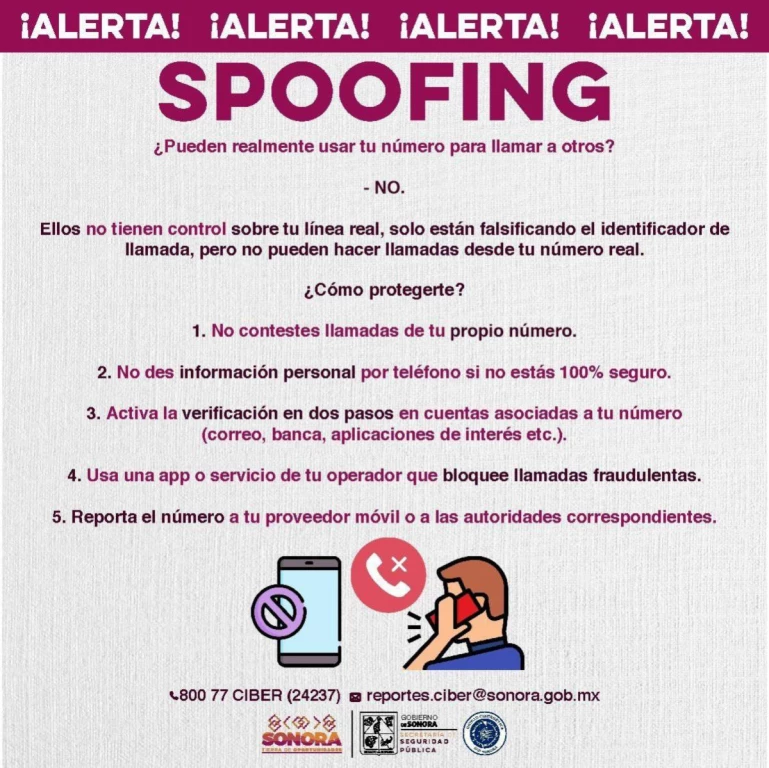 Previene Unidad Cibernética de Gobierno de Sonora sobre “spoofing”, nueva modalidad de estafa