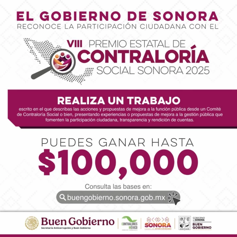 Invita Gobierno de Sonora a participar en convocatorias por la transparencia y contraloría social 2025