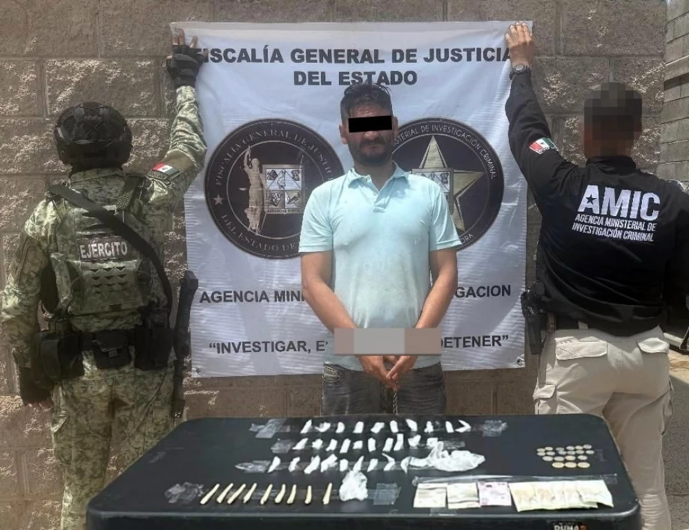 Cateo positivo con persona detenida y droga asegurada en Hermosillo