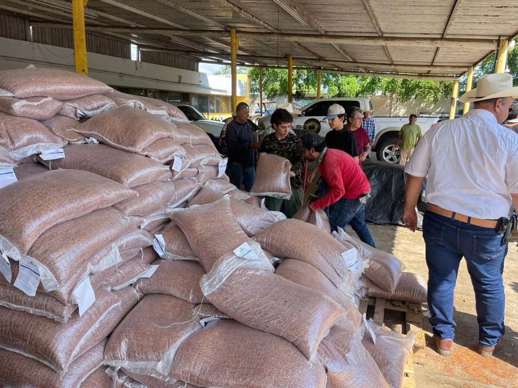 Entregan costales de semillas a ganaderos de Mazatlán