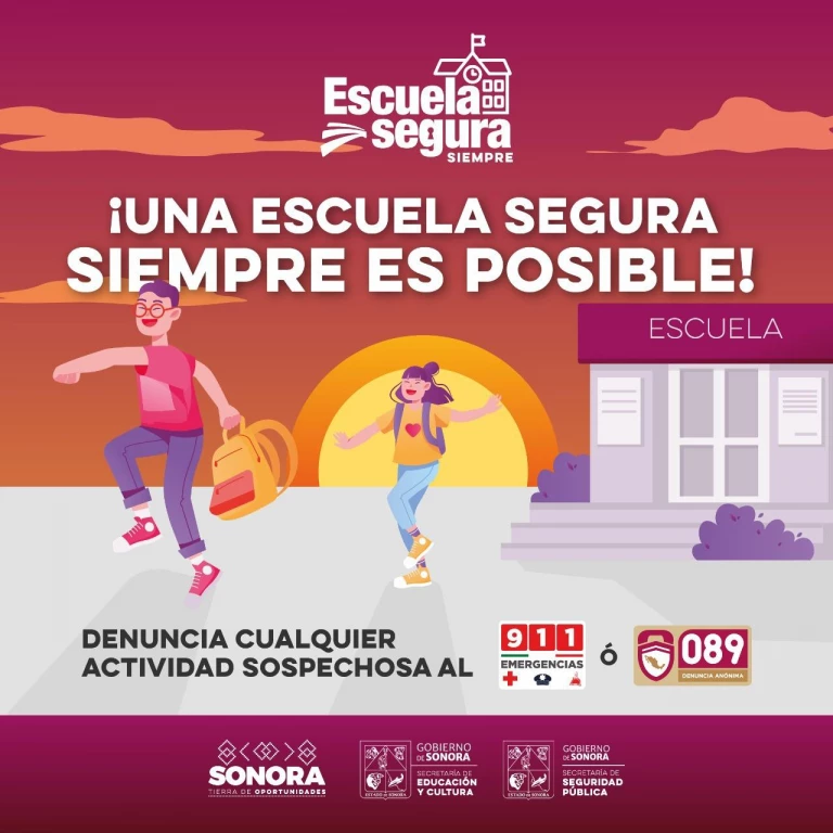 Gobierno de Sonora convoca a ciudadanía reportar al 9-1-1 situaciones sospechosas en planteles educativos
