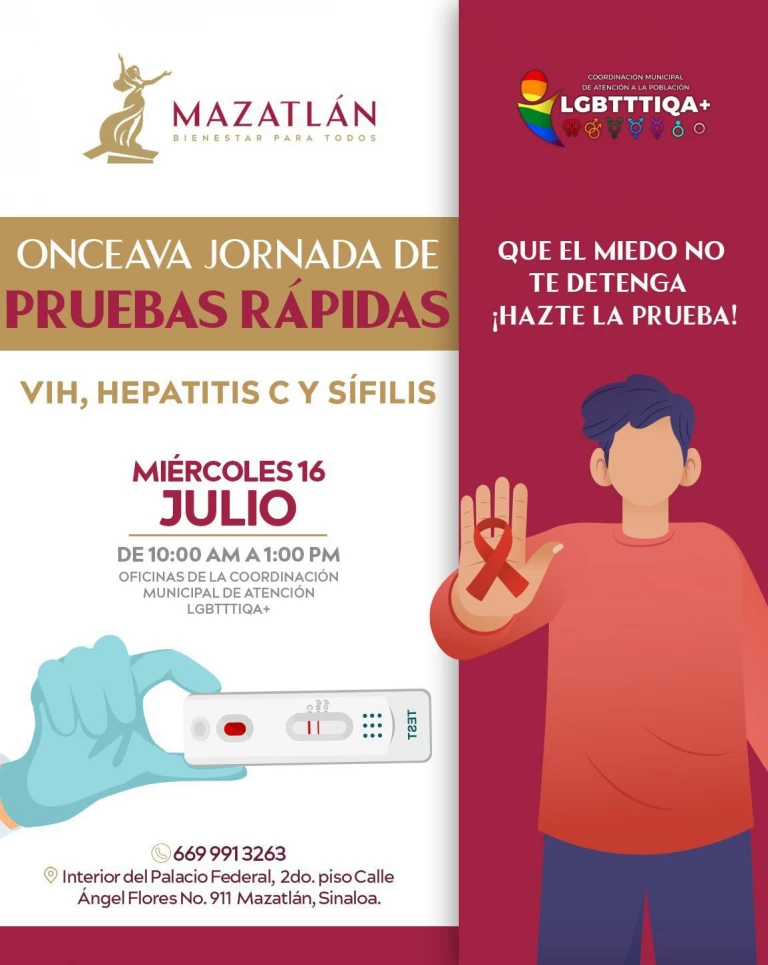 Este miércoles es la onceava jornada de pruebas rápidas en Mazatlán