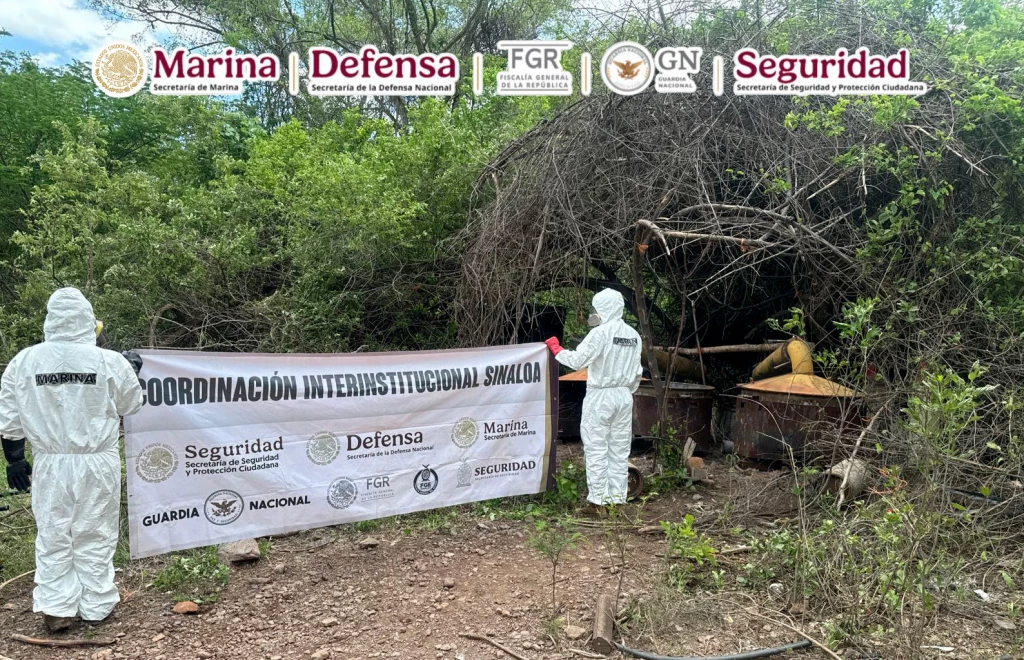 Fuerzas Armadas neutralizan laboratorio de drogas sintéticas en Culiacán