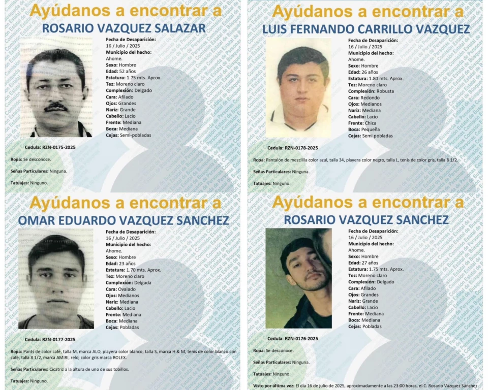 Investiga FGE desaparición de padre e hijos en Ahome