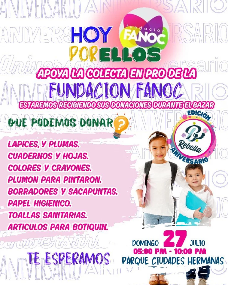 Fundación FANOC lanza colecta en apoyo a la educación de niños en situación vulnerables