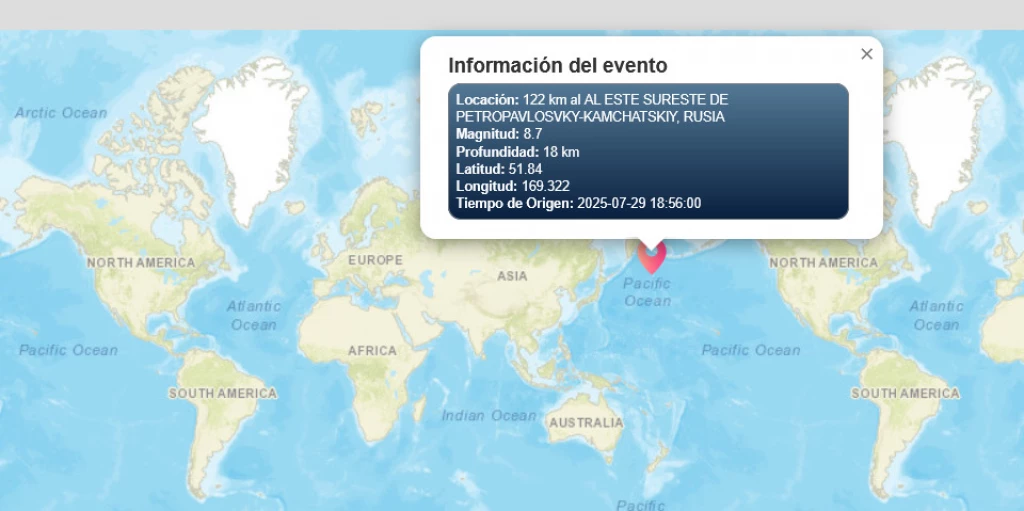Alerta de tsunami en costas del Pacífico mexicano tras sismo de magnitud 8.7 en Rusia
