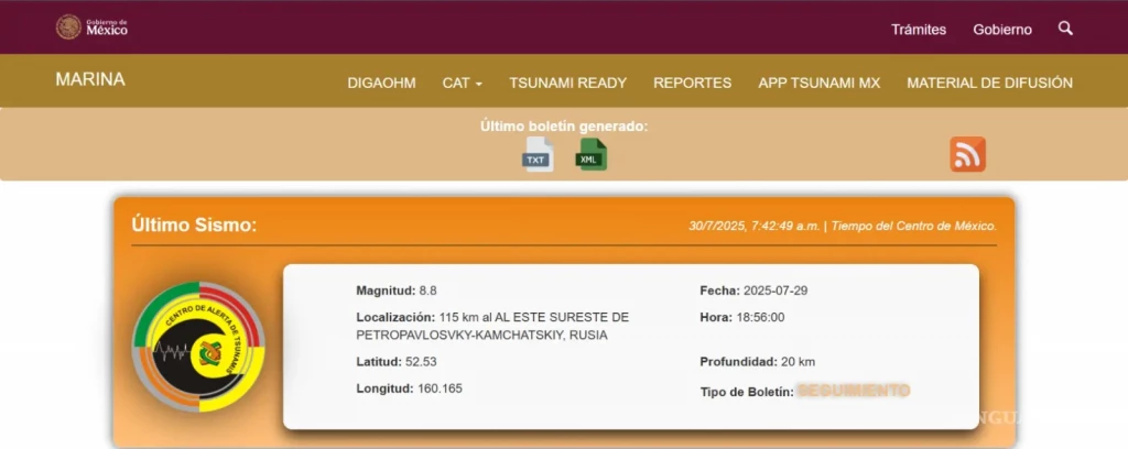 SEMAR en constante monitoreo por riesgo de tsunami