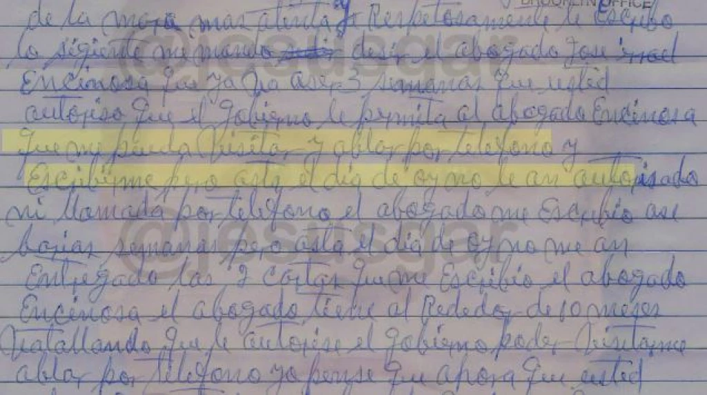 Por medio de una carta Joaquín “El Chapo” solicita al juez le permitan ver a su abogado