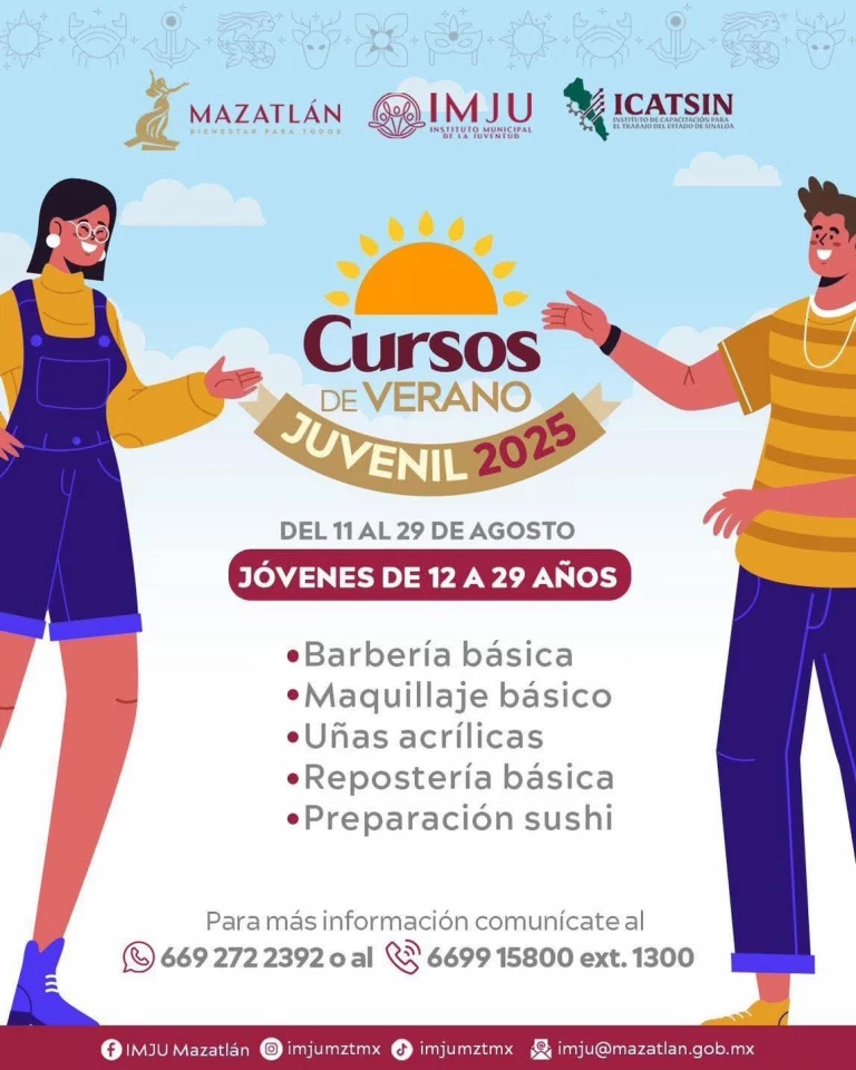 ¡No dudes en aprender algo nuevo! IMJU Mazatlán junto a ICATSIN ofrecerán cursos gratuitos a jóvenes mazatlecos